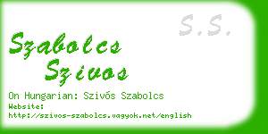 szabolcs szivos business card